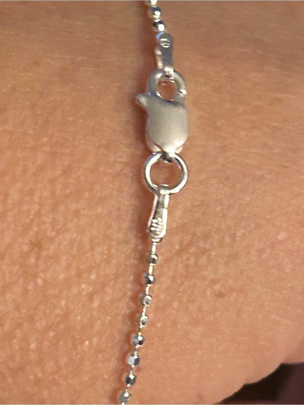 Silver Aura Sterling Silver-Beaded Chain Necklace - New in package